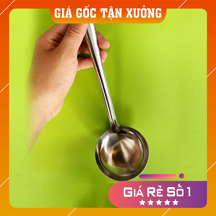 Combo 2 vá múc canh chất liệu 100% Inox bóng loáng kích thước 22 x 6cm giá lẻ rẻ như giá buôn - Nhà Của Bạn