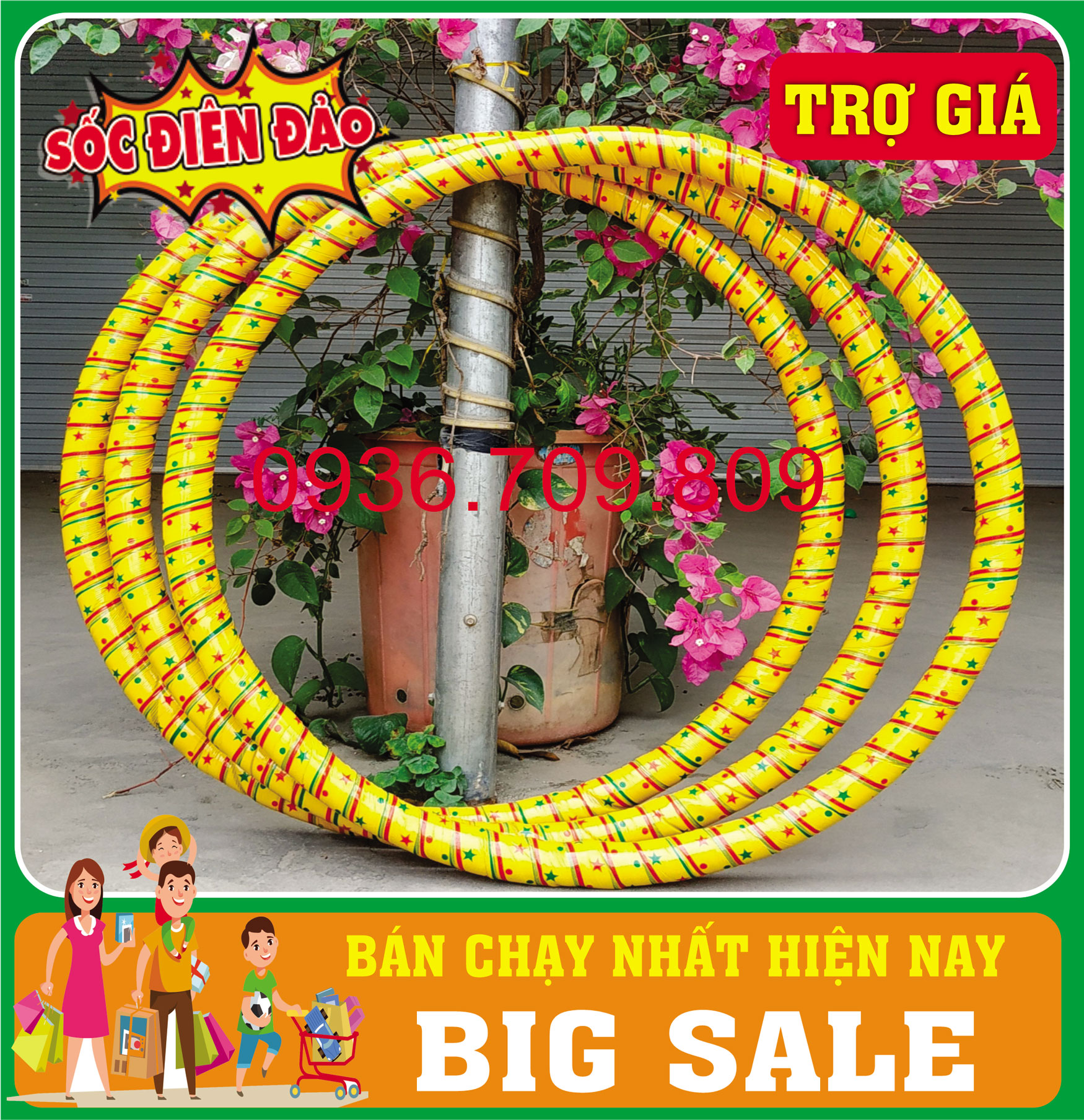 Vòng lắc eo massage, giảm eo bụng nhanh bằng mây loại đơn  đường kính to - TẶNG THƯỚC ĐO EO