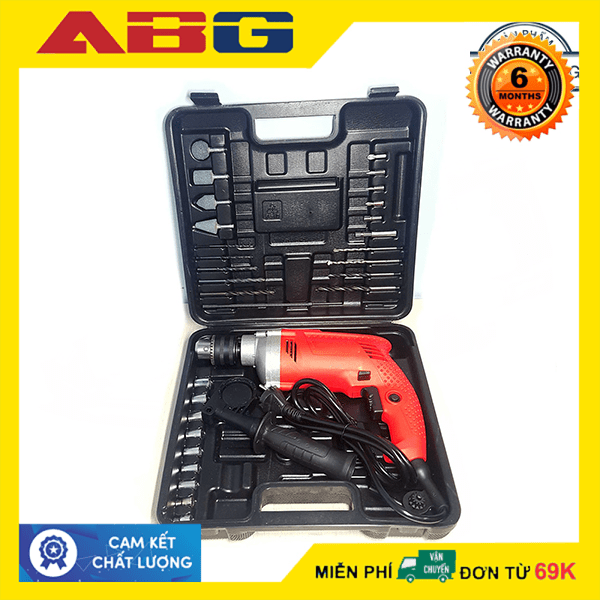 Máy khoan 13 ly hikari master pc02-13b - 800w kèm bộ phụ kiện có chế độ khoan bê tông, khoan tường, khoan sắt, gỗ và bắt vít- - abg shop