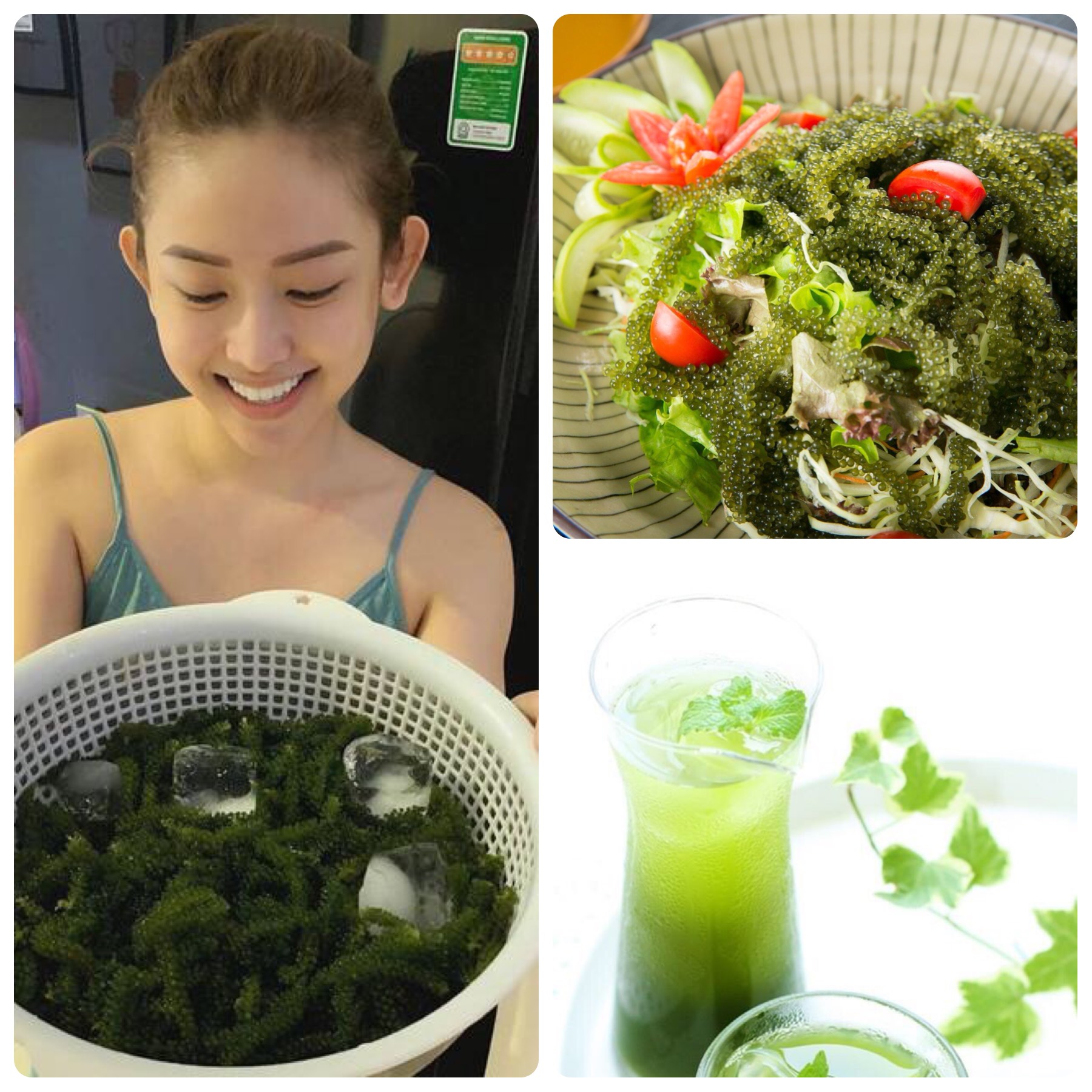 100g Rong nho tách nước  + Kèm 1 gói sốt mè rang