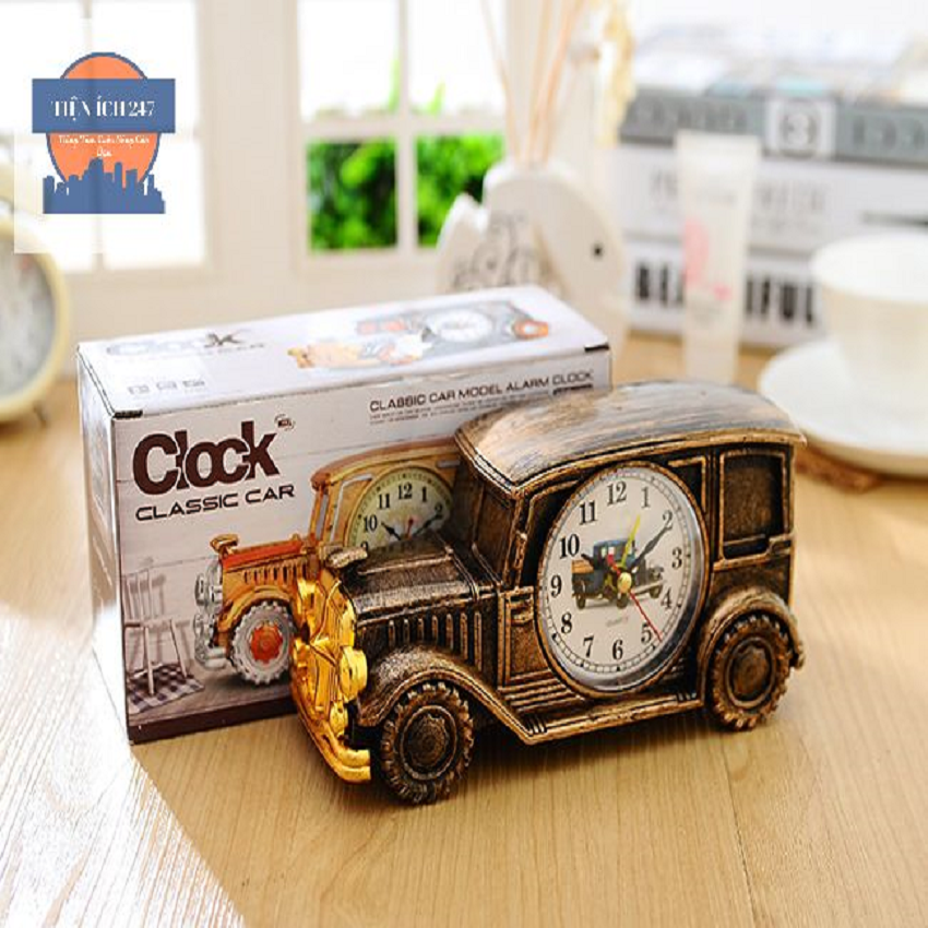 ĐỒng hồ báo thức để bàn mô hình xe oto