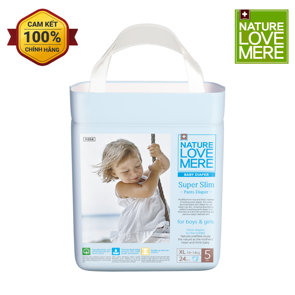 Tã/ Bỉm quần Nature Love Mere Super Slim L30/XL24/XXL20