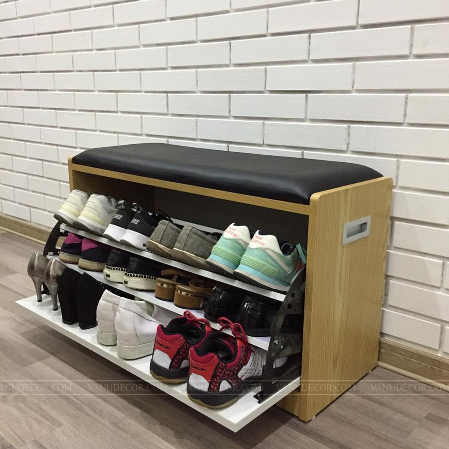 Tủ giày thông minh VANUDECOR có đệm ngồi tiện lợi, phong cách hiện đại trẻ trung