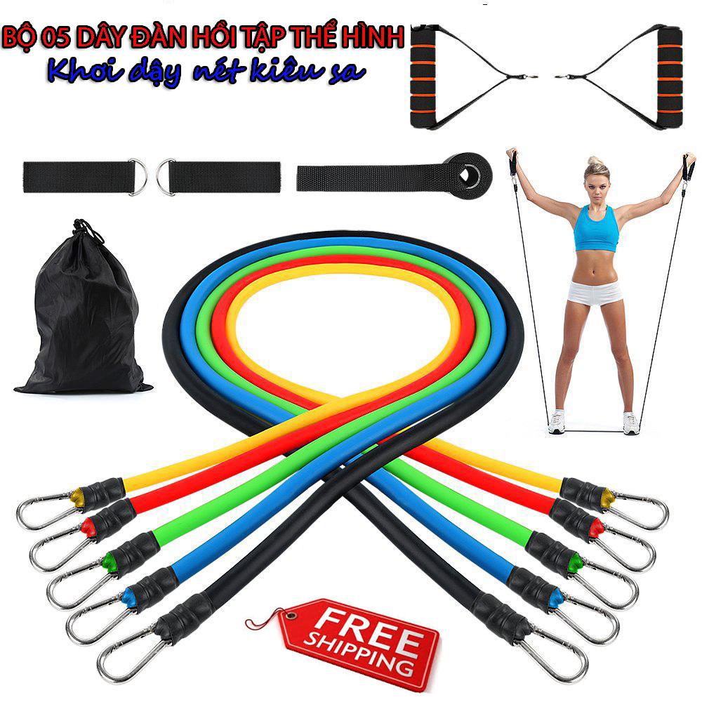 Máy Tập GYM, Đồ Tập Gym Nam, Gymbal, Gymshark. TÌM MUA Bộ 5 Dây Đàn Hồi Tập Thể Hình Với 05 Mức Độ Khác Nhau, Nhỏ Gọn, Tiện Lợi. Mua Online TiẾT KIỆM đến 50%