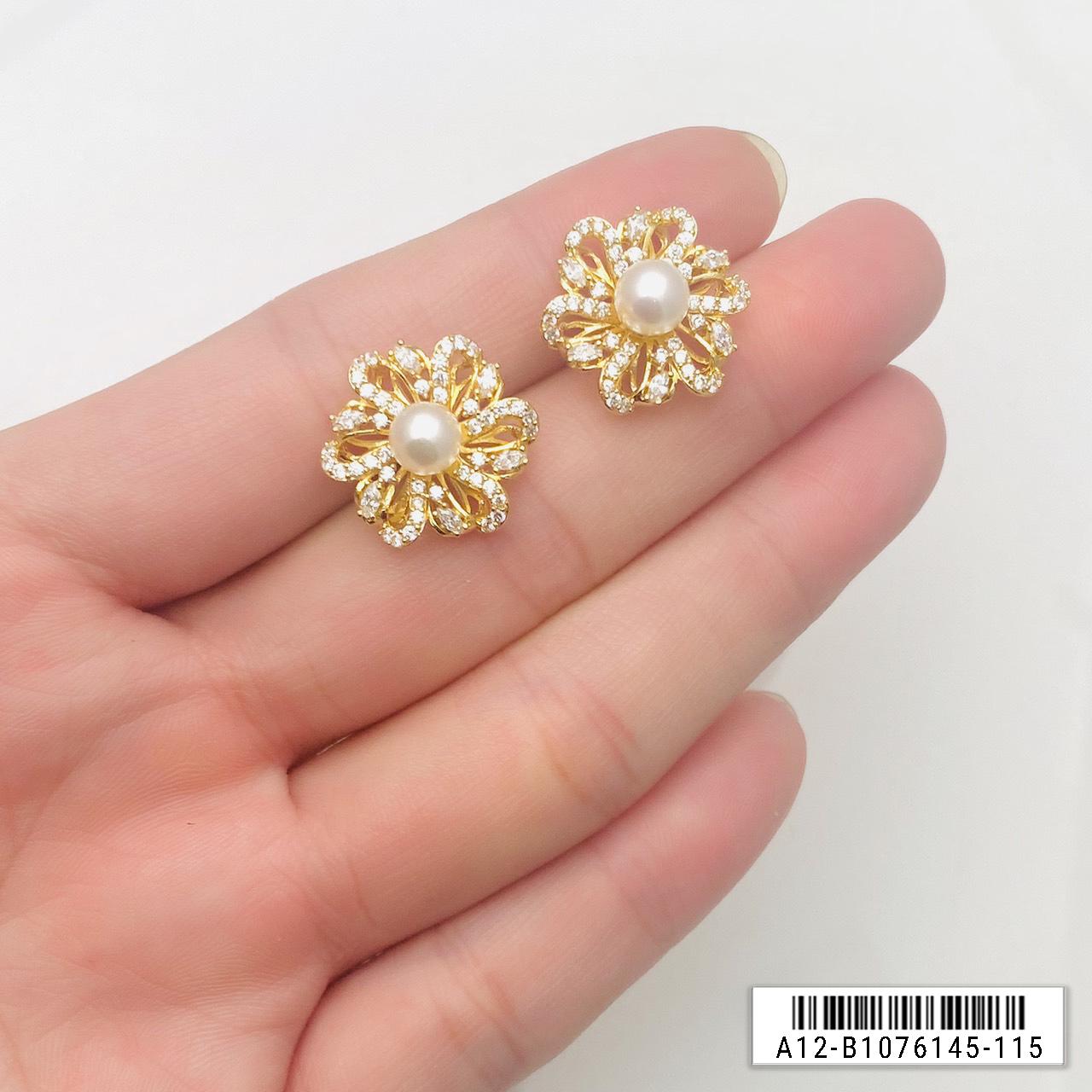 Bông tai nữ đính đá mạ vàng 18K cao cấp Free & Easy, thiết kế tinh xảo sang trọng, thích hợp đi dự tiệc, mua làm quà tặng, trang sức hottrend, trang sức đính đáFE.bongtai122