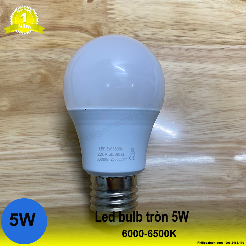 (Bộ 3) Bóng led bulb 5W cao cấp . Chất liệu nhựa PC cao cấp, chống va đập, chịu nhiệt và truyền dẫn ánh sáng tốt - bảo hành 12 tháng