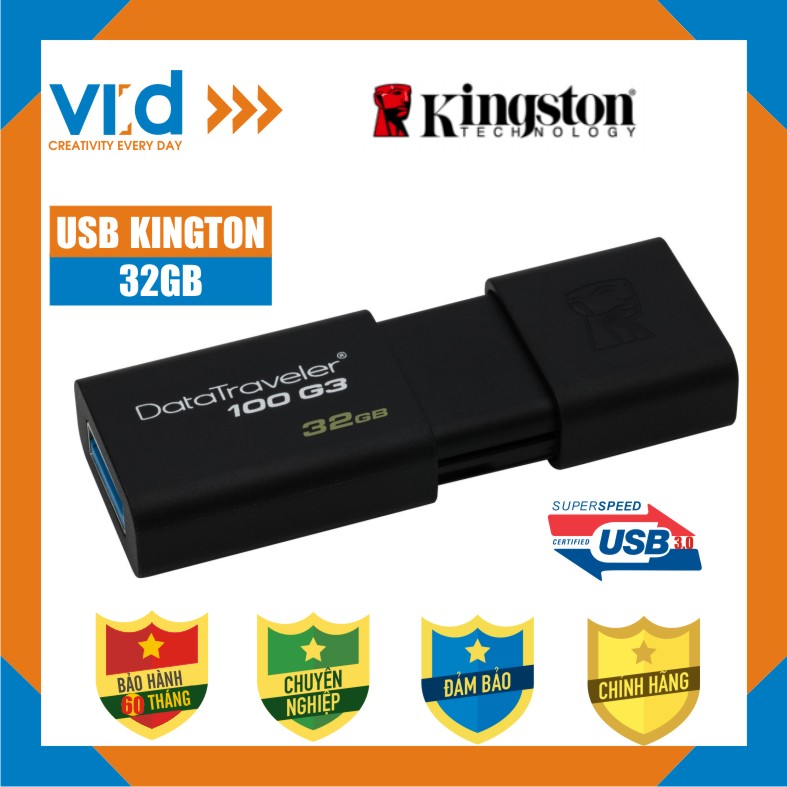 USB 3.0 Kington 32GB DataTraveler 100 G3 - Bảo hành 5 năm