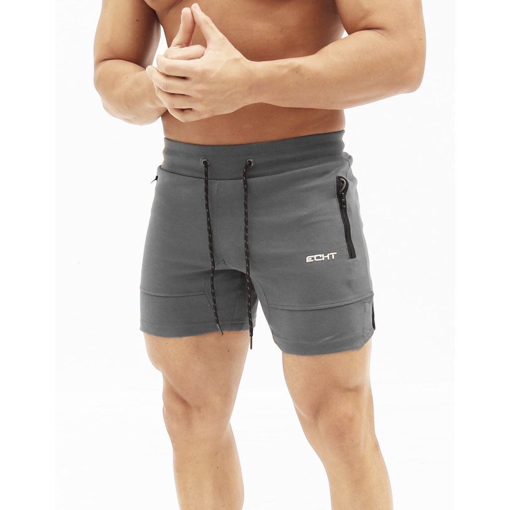 Quần đùi tập gym nam thể thao body chất vải thun poly co giãn cao cấp