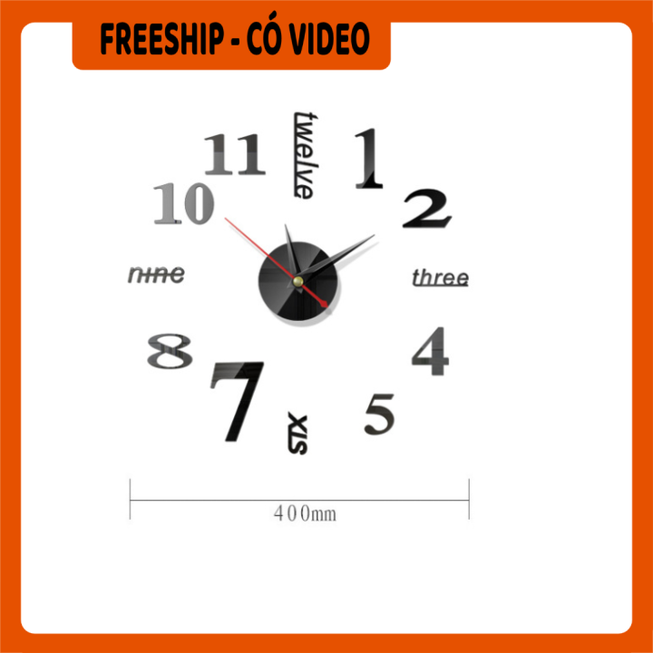 [HCM][FREESHIP] Đồng hồ gia đình - Đồng hồ dán tường nhựa tráng gương - Đồng hồ dán tường trang trí nhà cửa nhiều màu