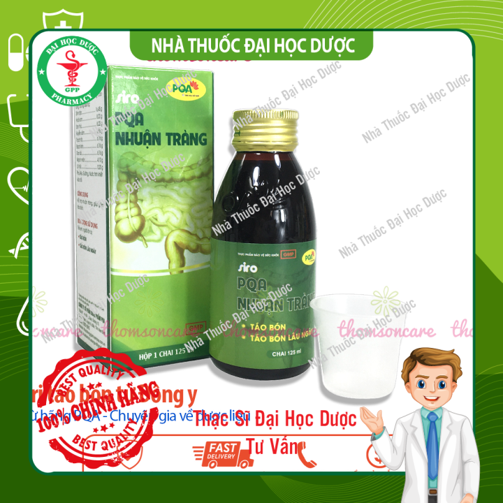 Siro Nhuận Tràng PQA - Giúp nhuận tràng, ngăn ngừa táo bón, trĩ ở người lớn và trẻ em - Chai 125ml Pharmacare