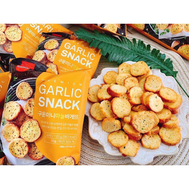 Bánh mì sấy vị bơ tỏi samlip hàn quốc 120g