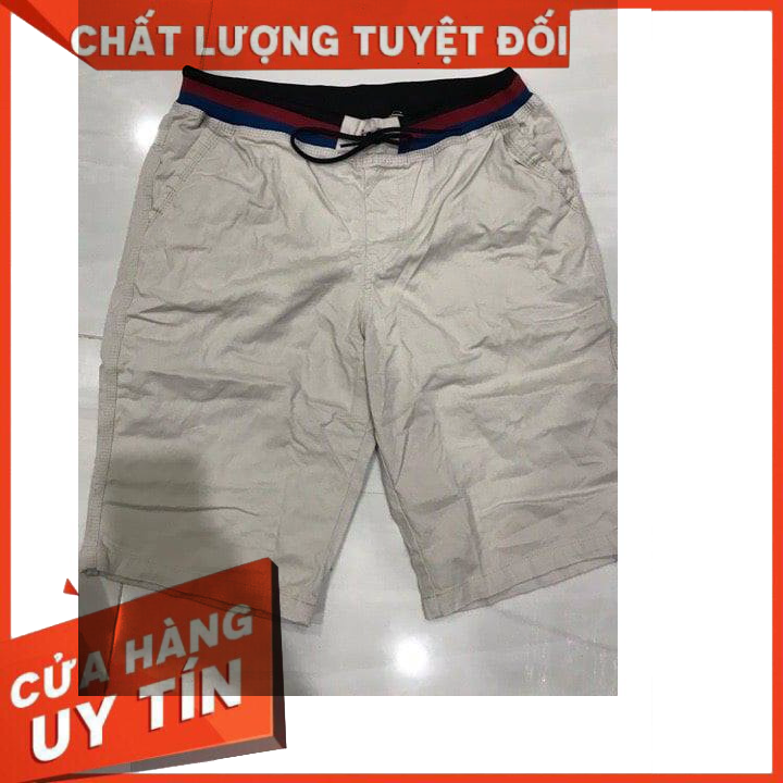 Quần short kaki bo co giãn lưng thun quần đùi kaki phối bo