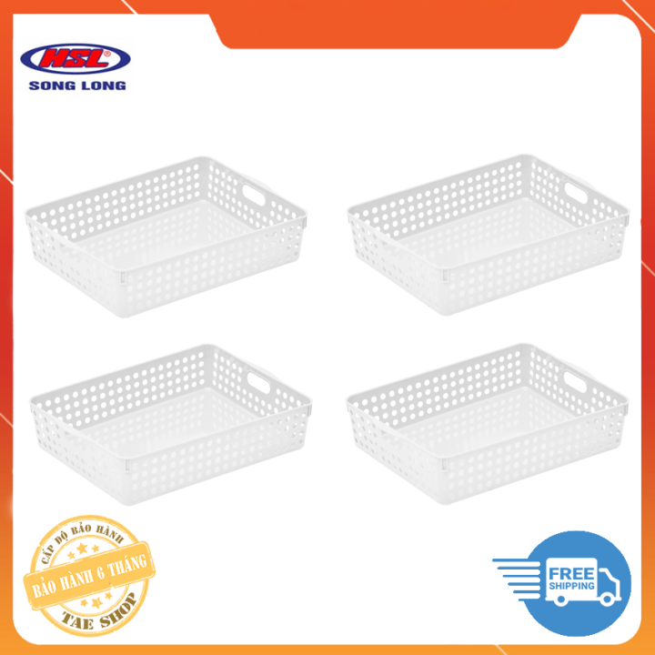 Combo 4 Khay Pháp Song Long 2347, khay đựng đồ đa năng, khay đựng tài liệu A4