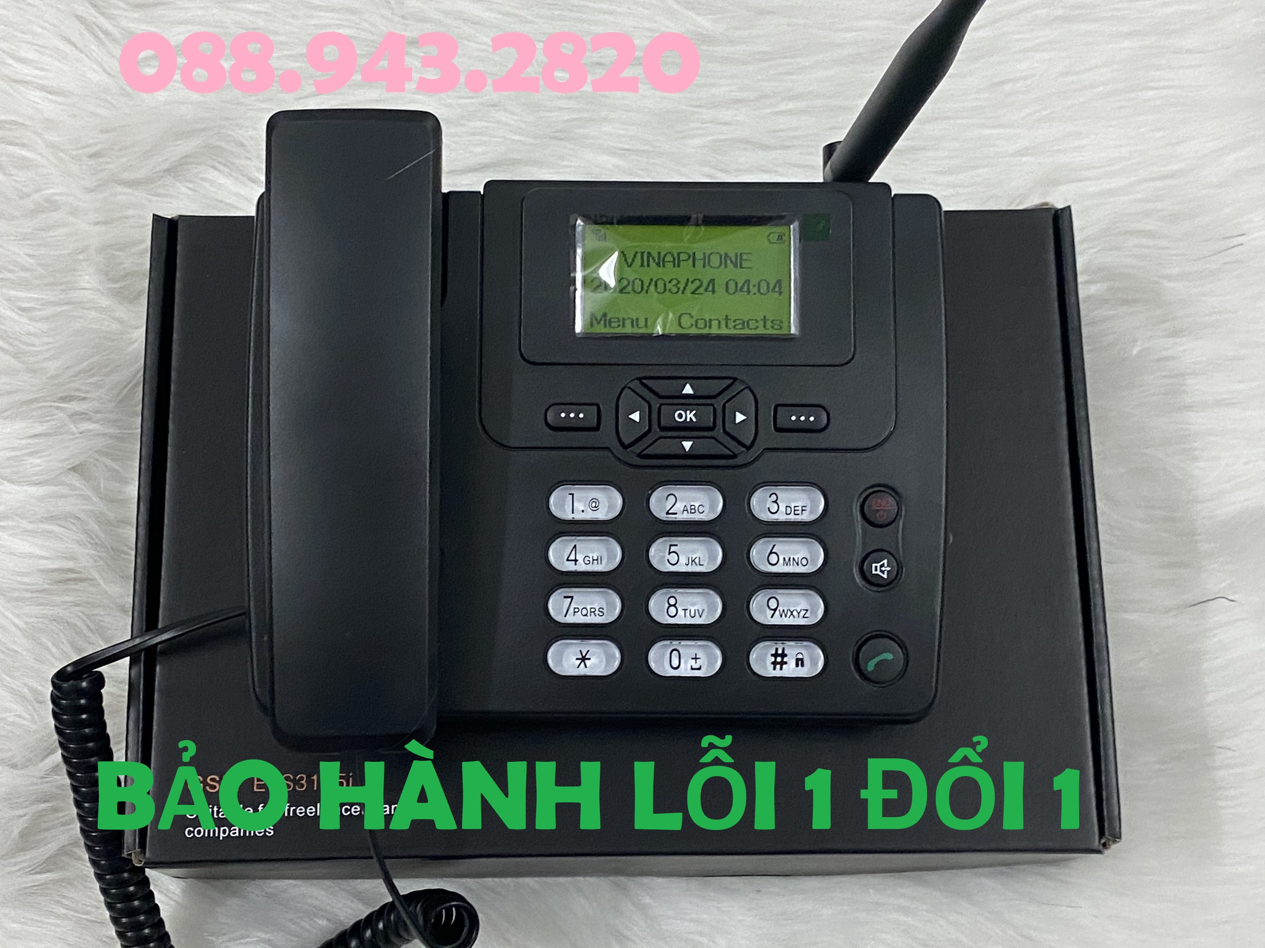 Điện Thoại Bàn Không Dây Cao Cấp Dành Cho Người Già - Điện Thoại Bàn Lắp Sim Di Động - Màu Trắng, Đen - Có Pin 3000 Mah