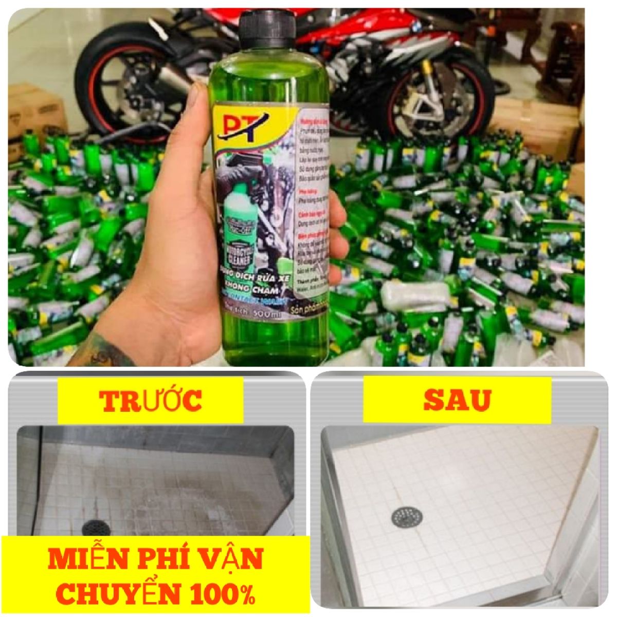 Dung dịch tẩy gạch men siêu sạch , tẩy ố vàng trên nhà tắm , tẩy bồn cầu , nhà vệ sinh , nhà tắm