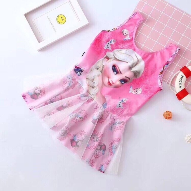 (Ảnh thật) Bộ bơi bikini công chúa elsa cho bé gái từ 15-24kg (Thế giới đồ lót-Bông nguyễn)