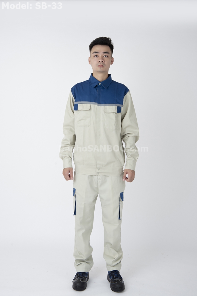 Quần áo bảo hộ kỹ sư - Vải kaki dày - Thấm mồ hôi - May kỹ - Ít phai màu - SB33