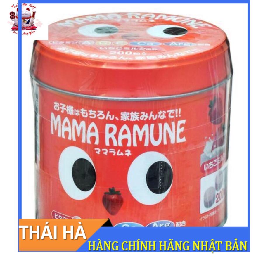 [HCM]Kẹo Cho Trẻ Biếng Ăn Mama Ramune Vị Dâu 200 viên Giúp Bé Ăn Ngon Đầy Đủ Dưỡng Chất