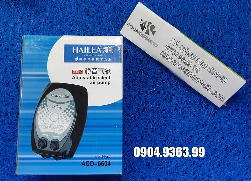 Máy sủi oxy siêu êm 2 vòi hailea aco-6604 + 2 vòi + 2 quả sủi