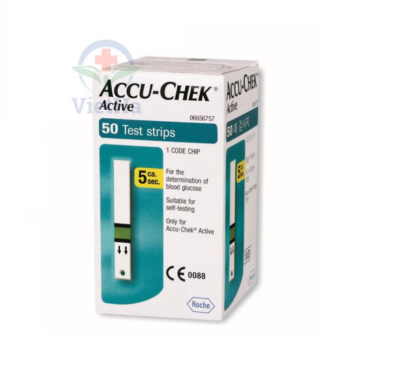 Que thử đường huyết Accu chek Active - Hộp 50 que