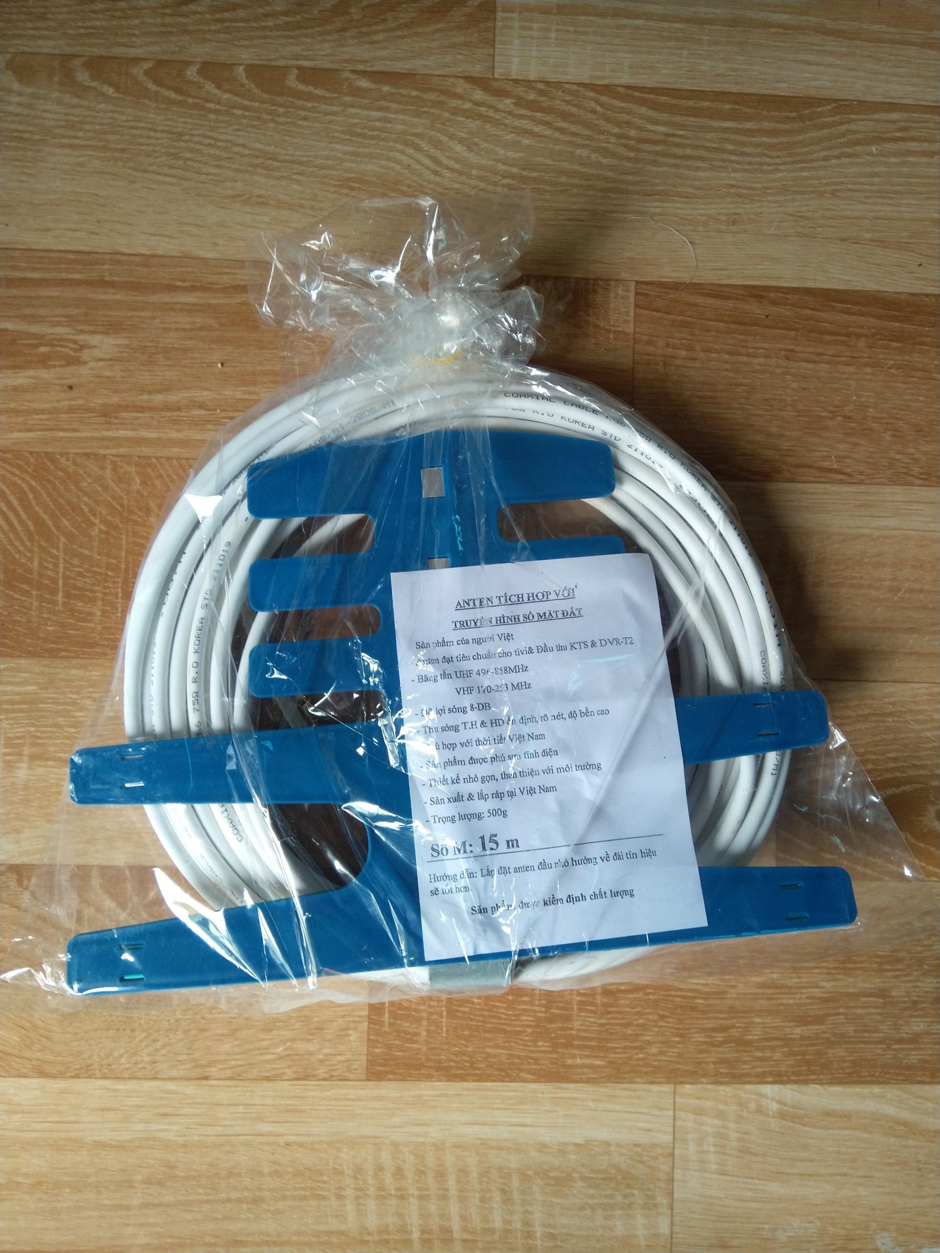 Anten Liền Dây 15M Tích Hợp với TIVI & Đầu Thu KTS, DVB T2