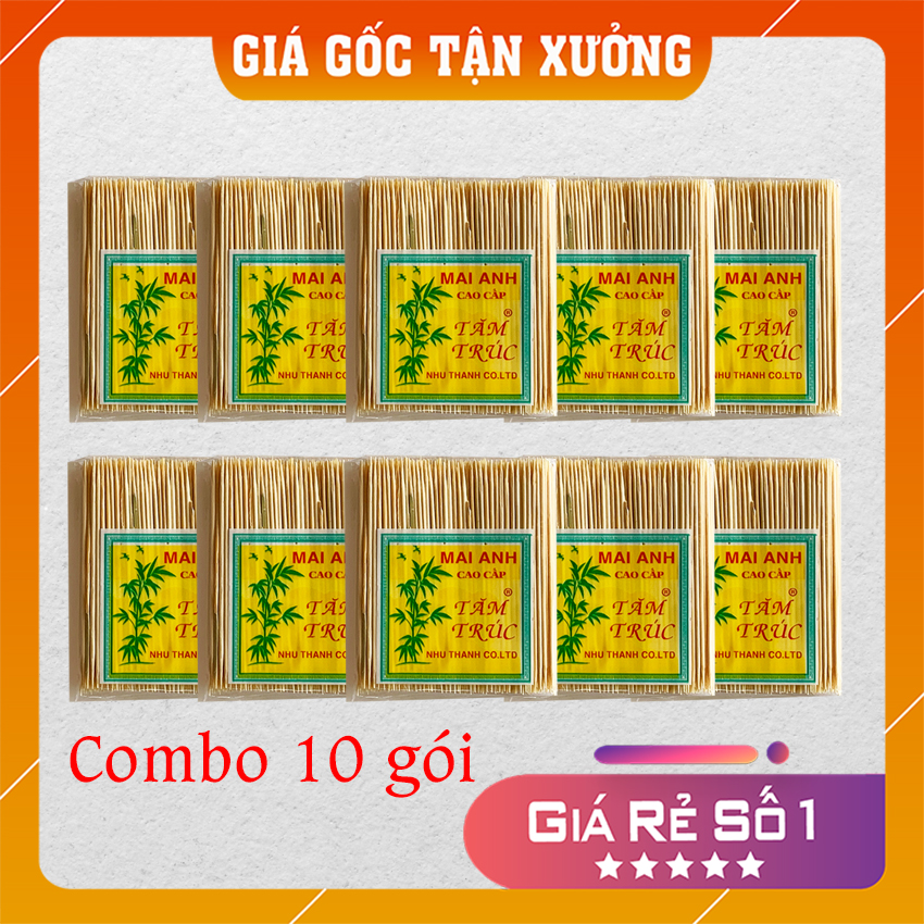 Lốc 10 gói tăm xỉa răng giá sỉ tăm xỉa răng tre trúc hàng Việt Nam chất lượng cao - Nhà Của Bạn