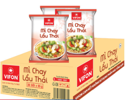 THÙNG 30 GÓI MỲ CHAY LẨU THÁI VIFON
