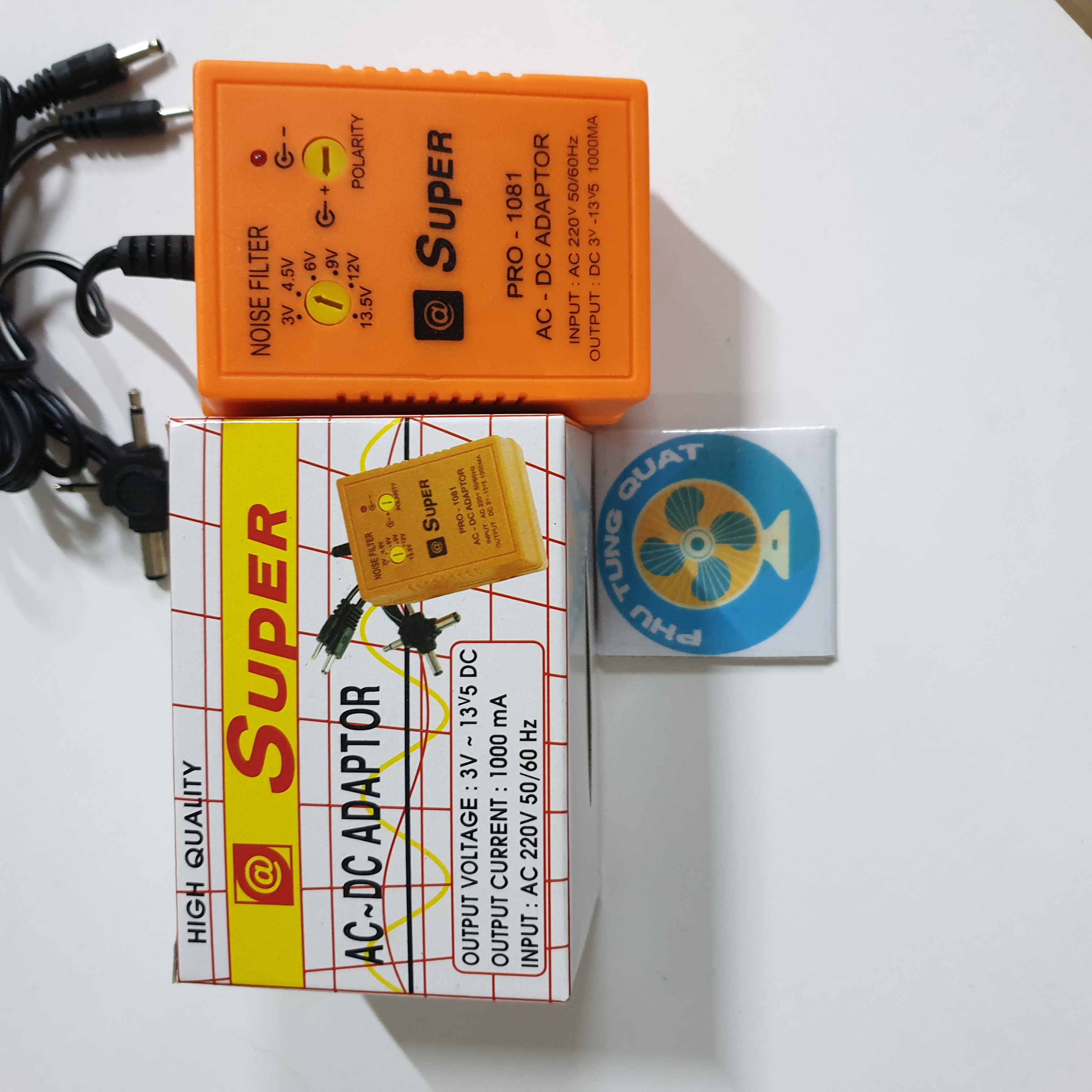 Adaptor ac dc 1000ma - điện 3v 4.5v 6v 9v 12v 13.5v cho máy phun săm radio sạc đa năng adapter