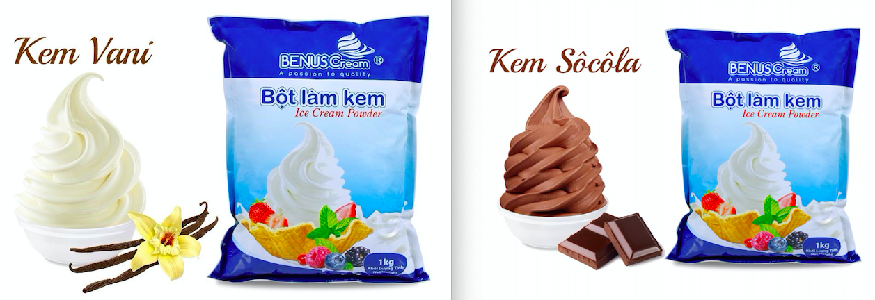 ComBo Bột Làm Kem Vani và Socola