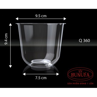 100 ly nhựa pp đáy cầu 360ml kèm nắp bằng pet 95