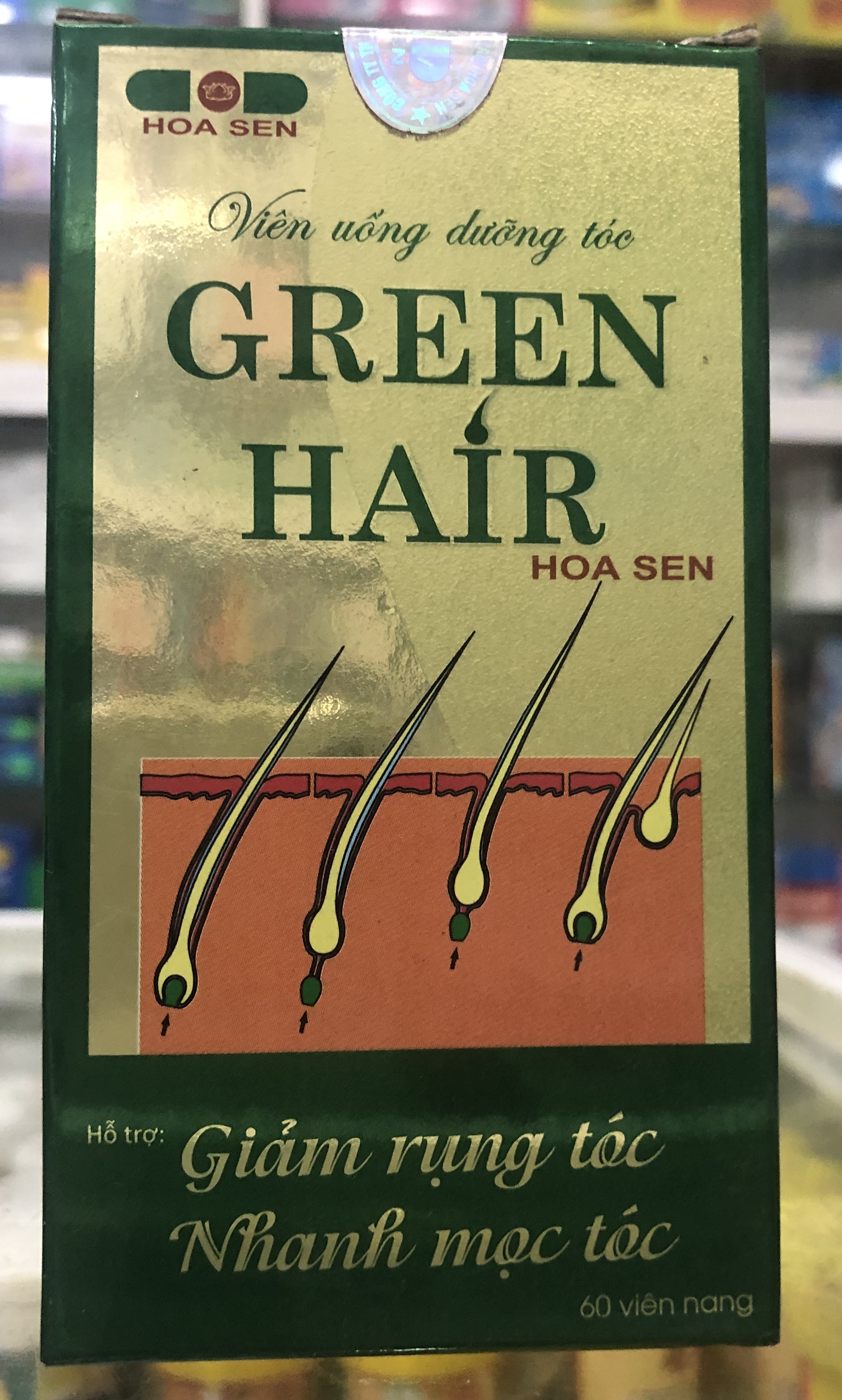 Green Hair - 60 Viên - dưỡng tóc, ngừa rụng tóc, kích thích mọc tóc