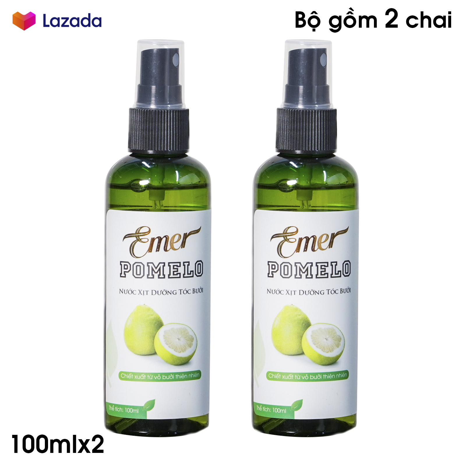 [HCM]Lộ trình 2 chai Pomelo xịt tóc tinh dầu bưởi mọc tóc giảm rụng giảm khô xơ suôn mượt tóc từ gốc đến ngọn 2x100ml