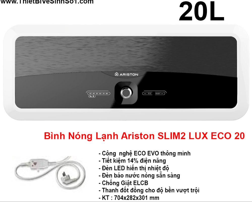 Bình nước nóng ARISTON 20L ngang SL2 20Lux eco