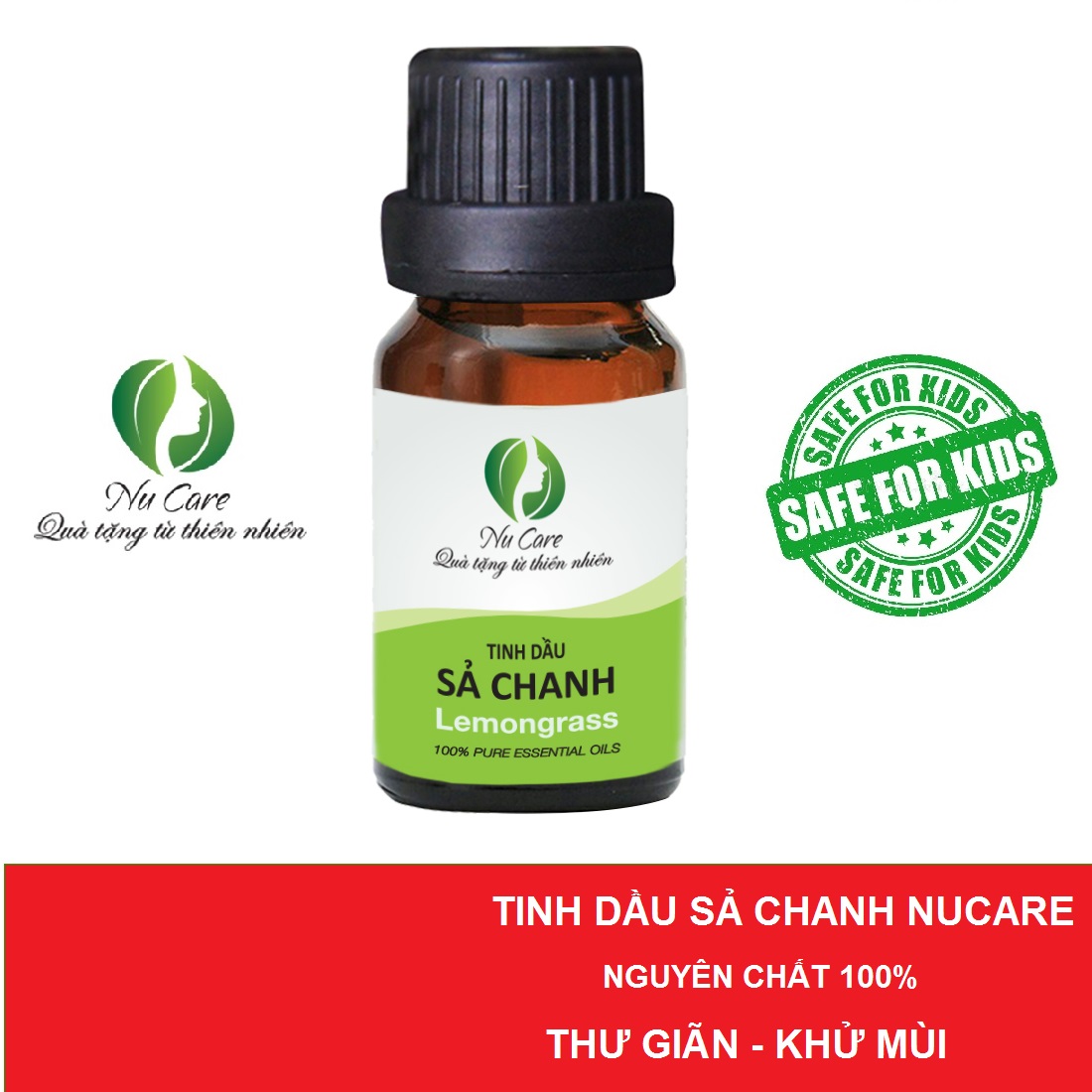 [HCM]Tinh Dầu Sả Chanh Việt Nam Nguyên Chất NuCare đuổi muỗi khử mùi an toàn cho bé