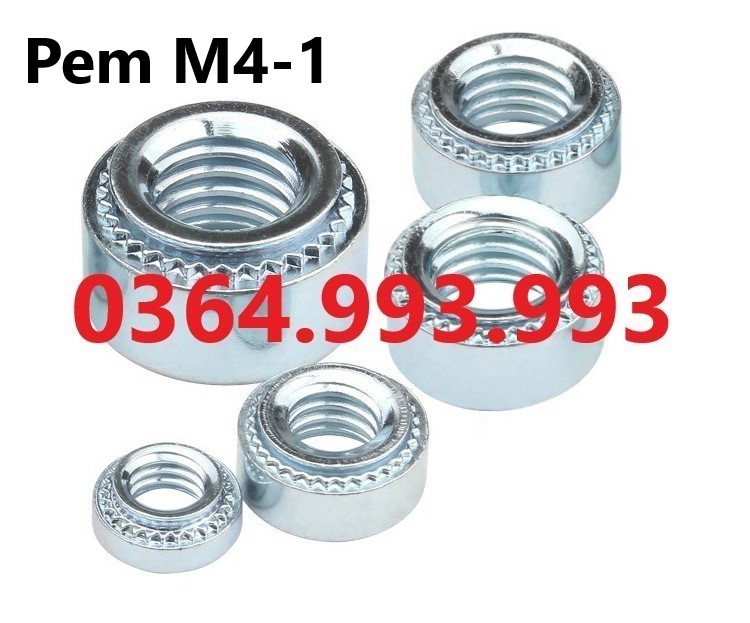 Gói 100 cái Pem M3-1/ M4-1/ M5-1/ M6-1. Tán đóng M3-1/ M4-1/ M5-1/ M6-1. Chất liệu: Mạ kẽm
