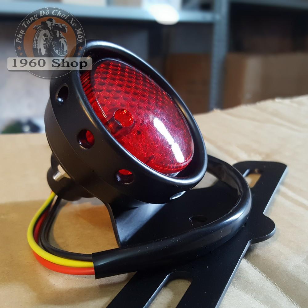 Đèn hậu độ Tổ Ong viền sắt có kèm pad biển số chất liệu thép sơn tĩnh điện Phù hợp độ Cafe Racer Tracker Win 67 Dream CUB và các loại xe