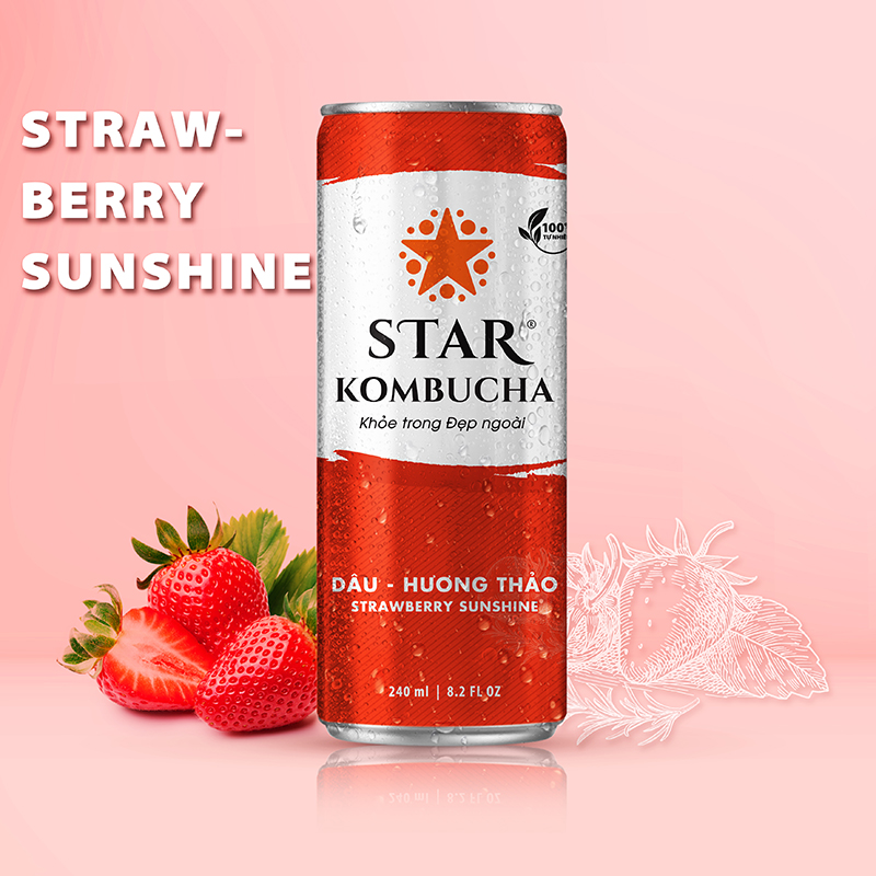 Star kombucha dâu - hương thảo 240ml