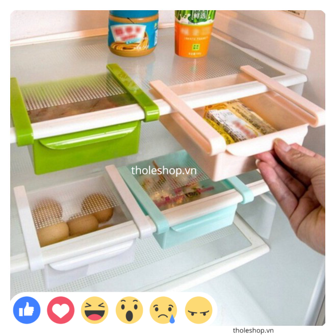[SALE] Hộp đựng đồ tủ lạnh điều chỉnh được - Khay nhựa để tủ lạnh tiện lợi - Khay rổ đa năng để tủ lạnh, bàn ăn - Tăng diện tích tủ lạnh