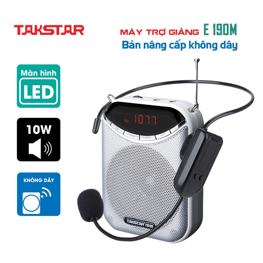 Máy trợ giảng không dây TAKSTAR E190M đa chức năng màn hình LED sử dụng Mic UHF cao cấp tiện dụng - BH 12 THÁNG