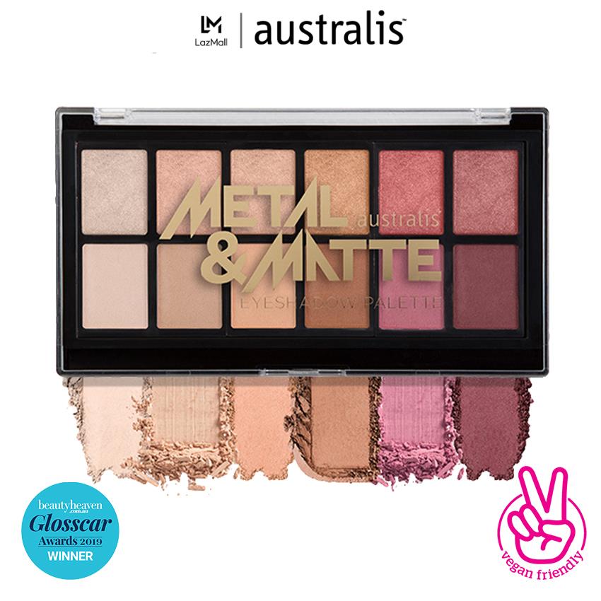 Bảng phấn mắt dạng lì Australis Metal & Matte Eyeshadow Palette 12 màu 9g-Hàng Úc Chính Hãng