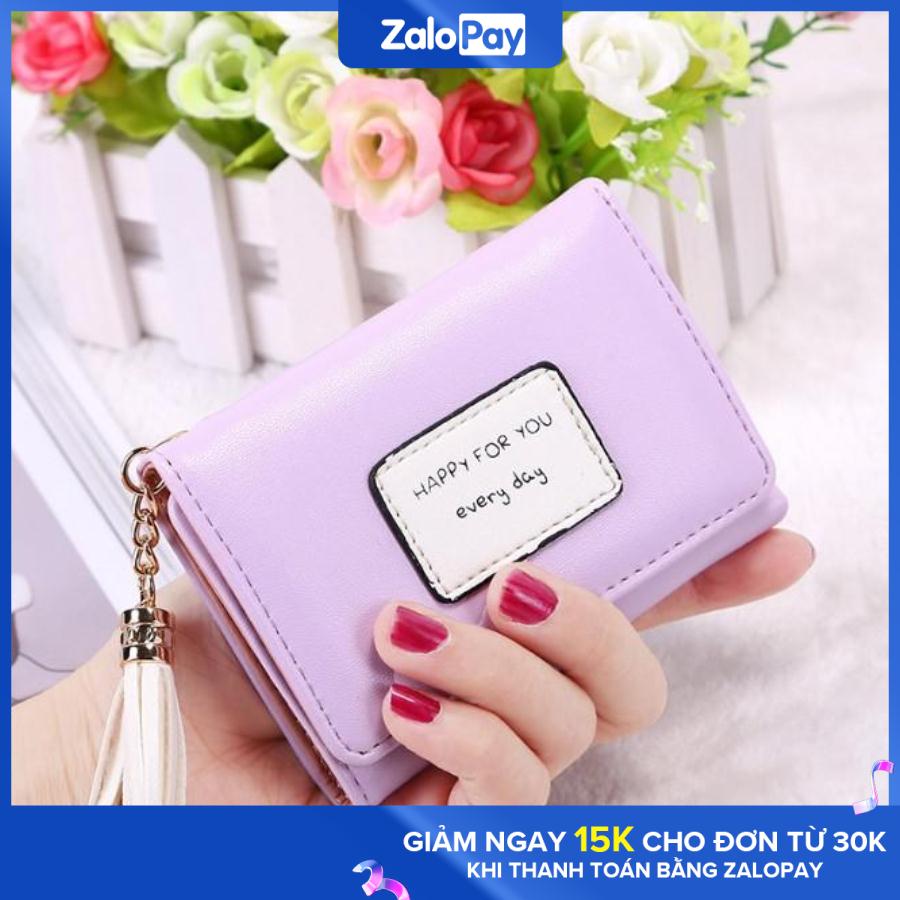 [HCM]Ví nữ Ví cầm tay dạng Ví ngắn phong cách Hàn Quốc Happy for You siêu dễ thương mà giá rẻ cực KDR-V199 Kodoros
