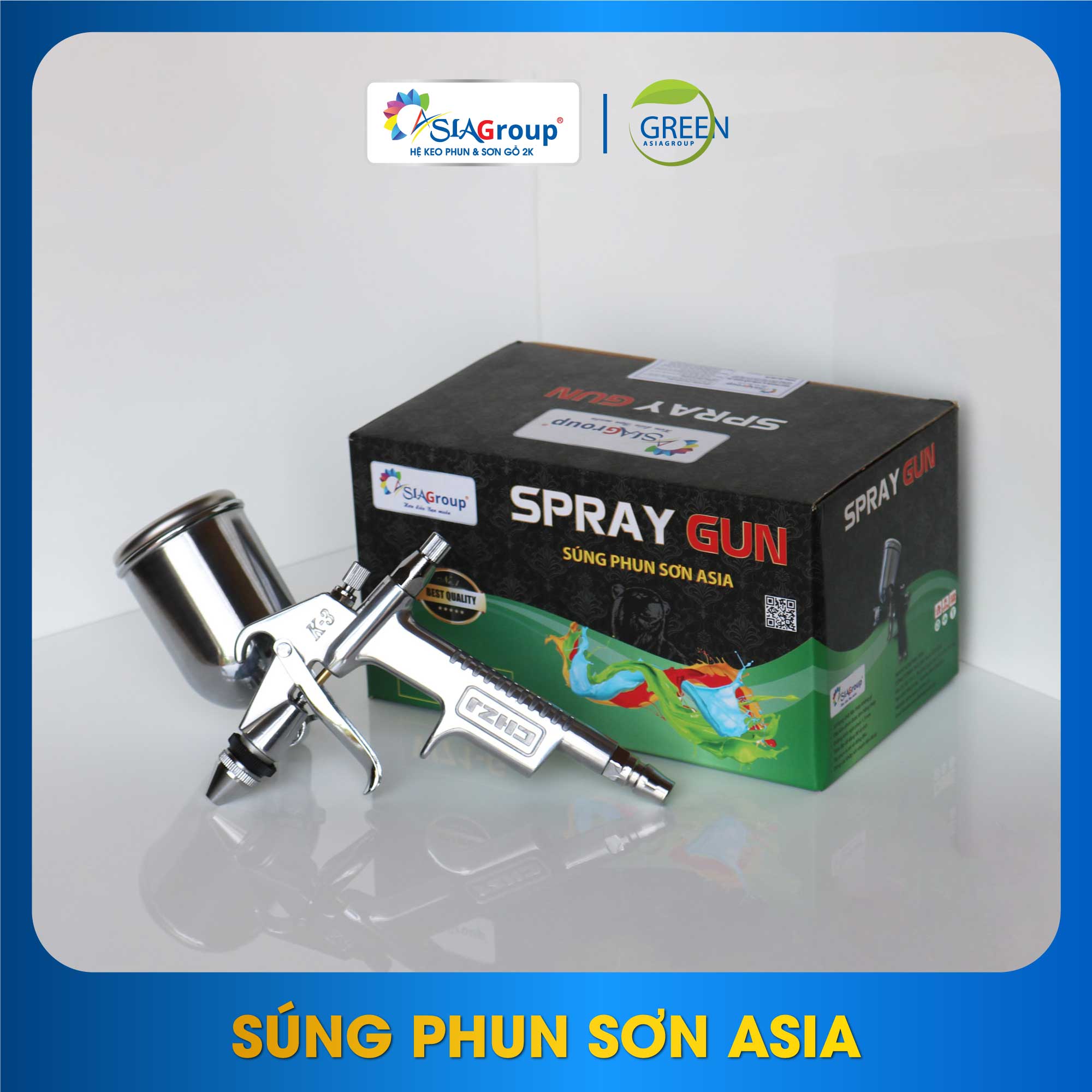 Súng phun sơn mini asia k3g - đầu kim 0,5mm