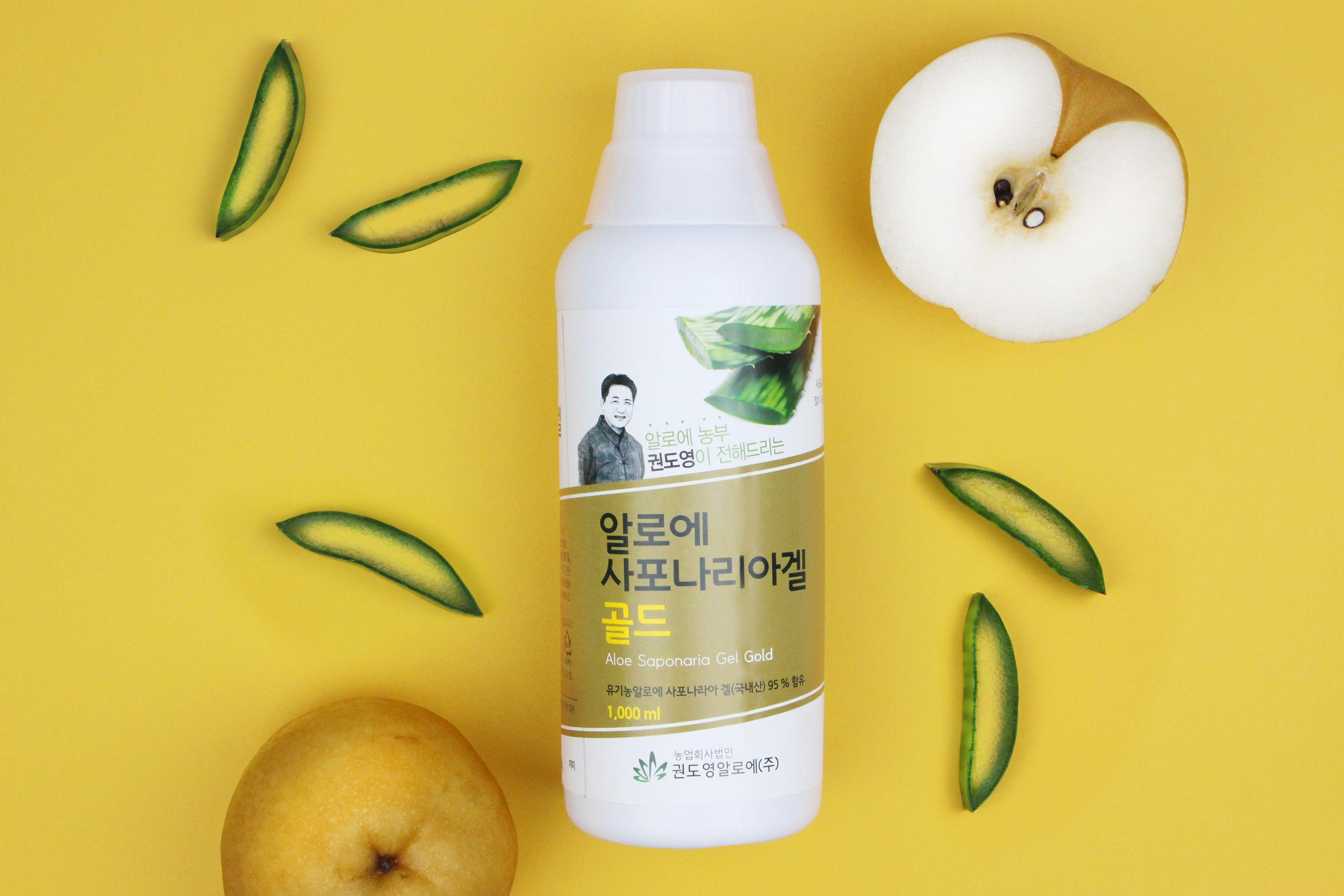 NƯỚC NHA ĐAM HÀN QUỐC SAPONARIA HỮU CƠ VỊ LÊ Aloe saponaria Organic gold gel 5