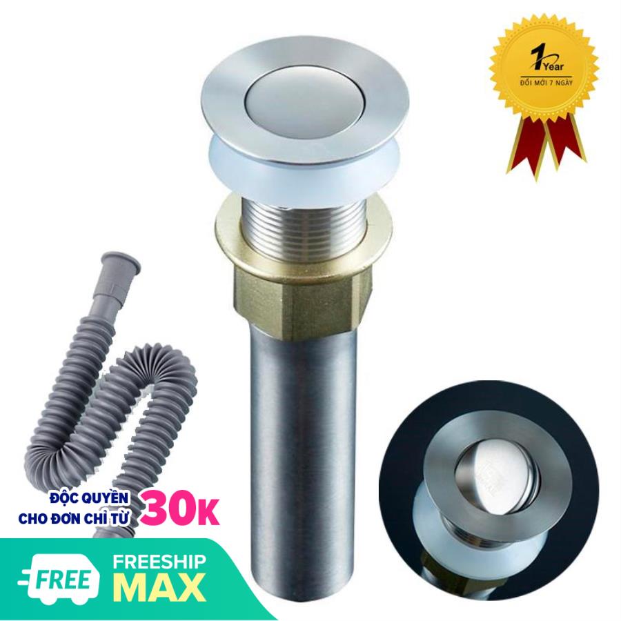[HỖ TRỢ SHIP] Bộ xi phông - Xả Lavabo inox 304 kèm đuôi ruột gà co rút M887, co giãn tốt