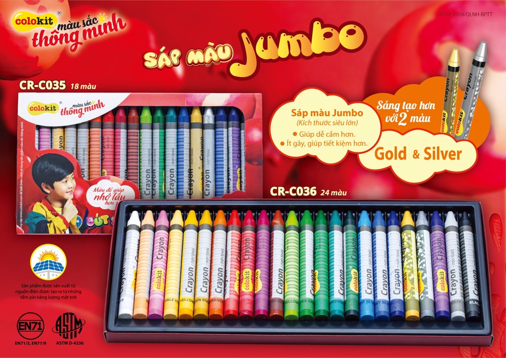 Bút sáp màu jumbo colokit cr-c035