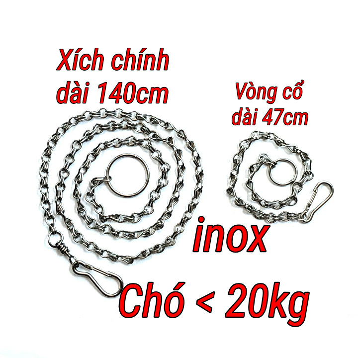 Xích chó inox cỡ vừa