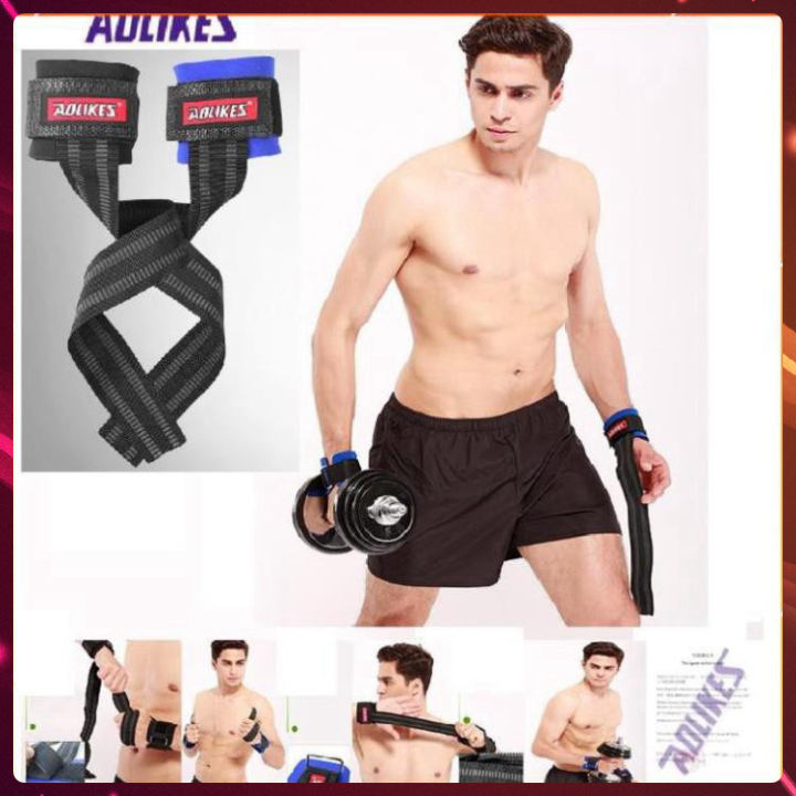 Băng cuốn cổ tay, dây kéo lưng trợ lực cổ tay nâng tạ ,tập xà AOLIKES AL 7638 - 7639 - 7642 -(1 đôi)