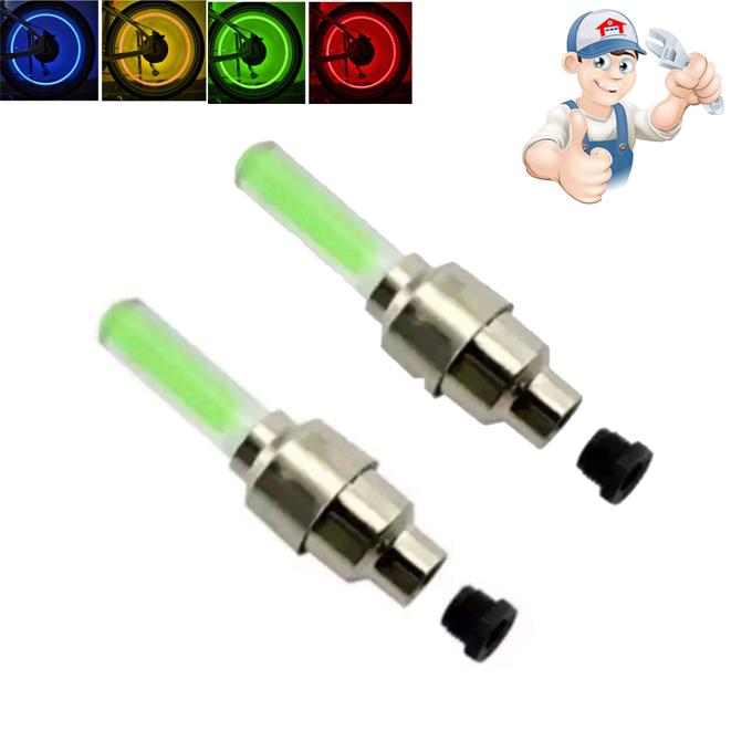 Đèn led xe máy (bộ 2 bóng) gắn van bánh xe, gồm 2 bóng và phụ kiện xe máy, xe đạp, xe đạp điện, đồ chơi trợ sáng phù hợp serius, wave, sh150i...