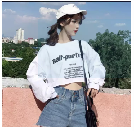 [HCM]Áo Thun Croptop Nữ Dài Tay Dáng Xuông Salf-Portrait Hè Năng Động