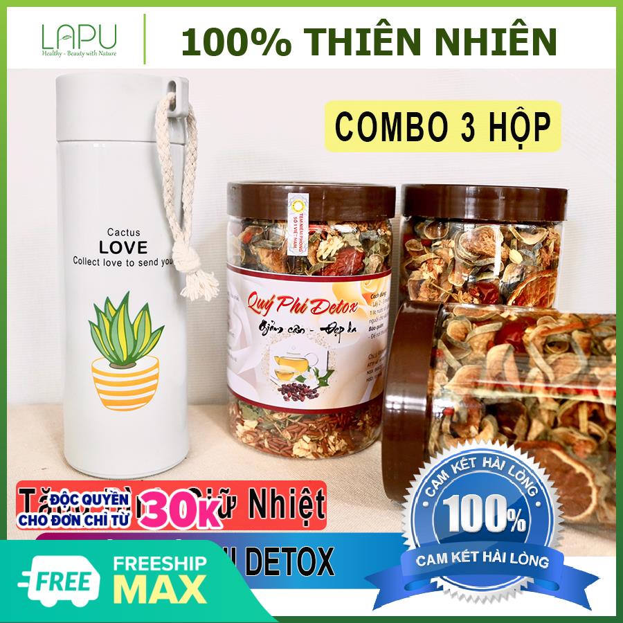 [Tặng Bình Giữ Nhiệt] Combo 3 Hộp Trà Quý Phi Detox - Giảm Cân, Đẹp Da, Thanh nhiệt, giải độc, mát gan - 100% Thành Phần Thiên Nhiên
